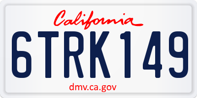 CA license plate 6TRK149
