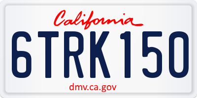 CA license plate 6TRK150