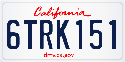 CA license plate 6TRK151