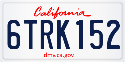 CA license plate 6TRK152