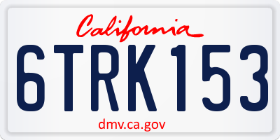 CA license plate 6TRK153
