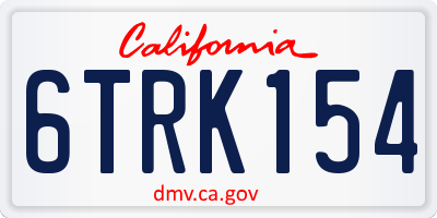 CA license plate 6TRK154