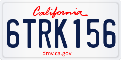 CA license plate 6TRK156