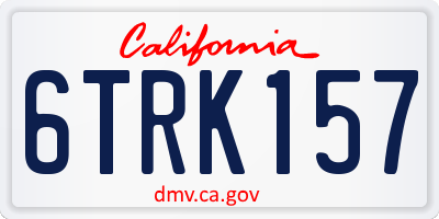 CA license plate 6TRK157