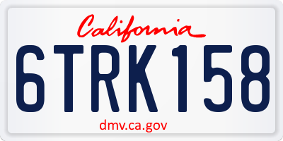 CA license plate 6TRK158