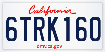 CA license plate 6TRK160