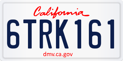 CA license plate 6TRK161
