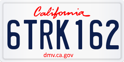 CA license plate 6TRK162