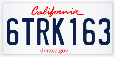 CA license plate 6TRK163