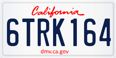CA license plate 6TRK164