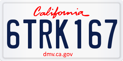 CA license plate 6TRK167