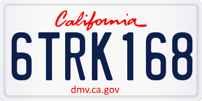 CA license plate 6TRK168