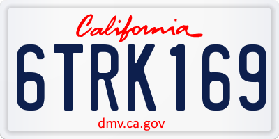 CA license plate 6TRK169