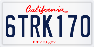 CA license plate 6TRK170