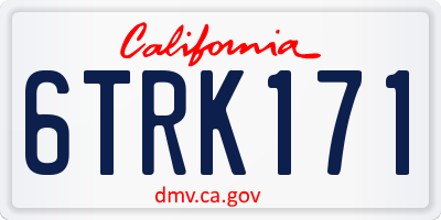 CA license plate 6TRK171