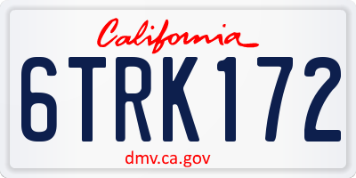 CA license plate 6TRK172