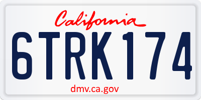 CA license plate 6TRK174