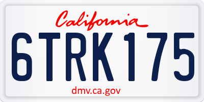 CA license plate 6TRK175