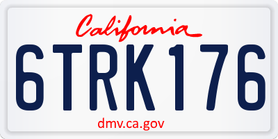 CA license plate 6TRK176