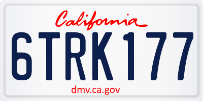 CA license plate 6TRK177