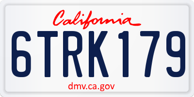 CA license plate 6TRK179