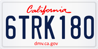 CA license plate 6TRK180