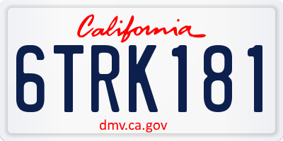 CA license plate 6TRK181