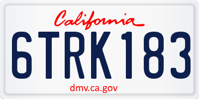 CA license plate 6TRK183