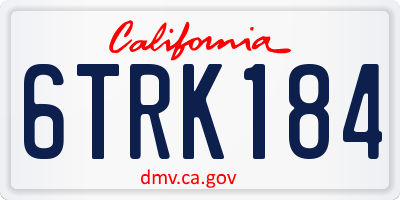 CA license plate 6TRK184