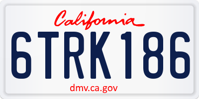 CA license plate 6TRK186