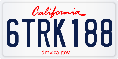 CA license plate 6TRK188