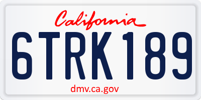 CA license plate 6TRK189