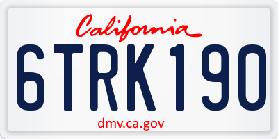 CA license plate 6TRK190