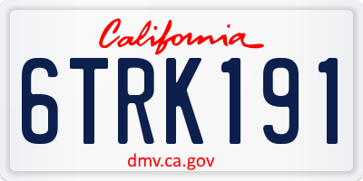 CA license plate 6TRK191