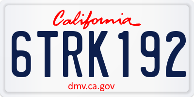 CA license plate 6TRK192