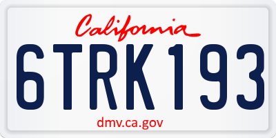 CA license plate 6TRK193