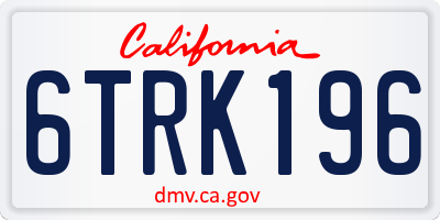CA license plate 6TRK196