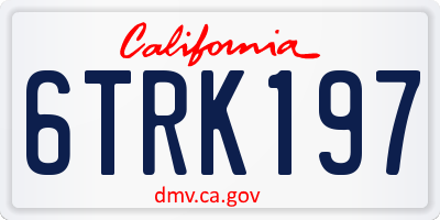 CA license plate 6TRK197