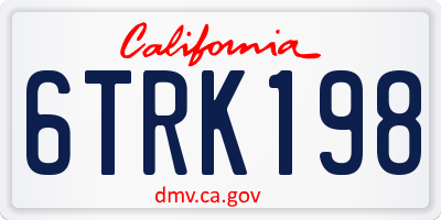 CA license plate 6TRK198