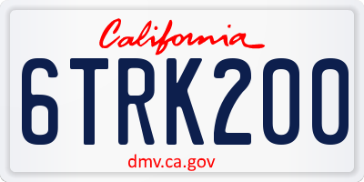 CA license plate 6TRK200