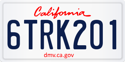 CA license plate 6TRK201
