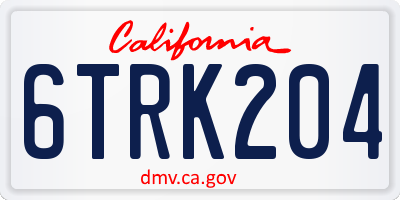 CA license plate 6TRK204