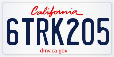 CA license plate 6TRK205