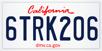 CA license plate 6TRK206