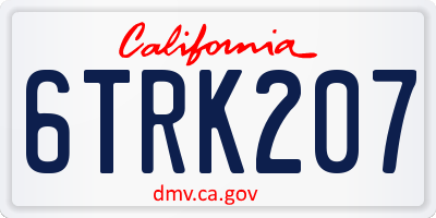 CA license plate 6TRK207