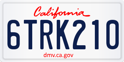 CA license plate 6TRK210