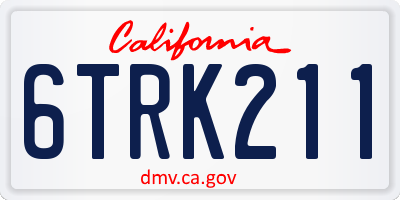 CA license plate 6TRK211