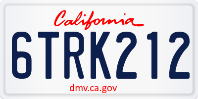 CA license plate 6TRK212