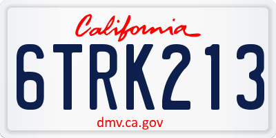 CA license plate 6TRK213