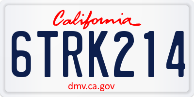 CA license plate 6TRK214